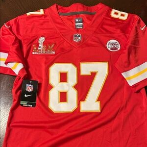 Womens Travis Kelce Red 2025 Super Bowl LIX Stitched Jersey